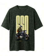 Xenovaurban 650 motorcycle rider graphic half sleeve T-shirt featuring a vintage motorcycle illustration and bold typography