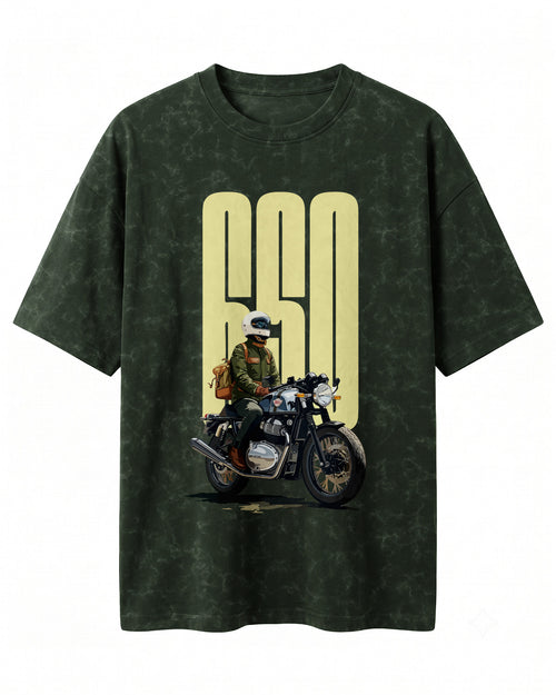 Xenovaurban 650 motorcycle rider graphic half sleeve T-shirt featuring a vintage motorcycle illustration and bold typography