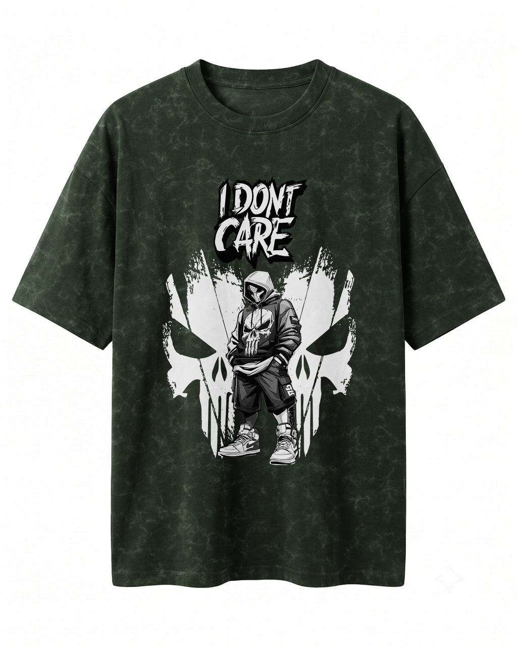 I Don't Care Acid Washed Oversized T-Shirt