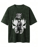 I Don't Care Acid Washed Oversized T-Shirt