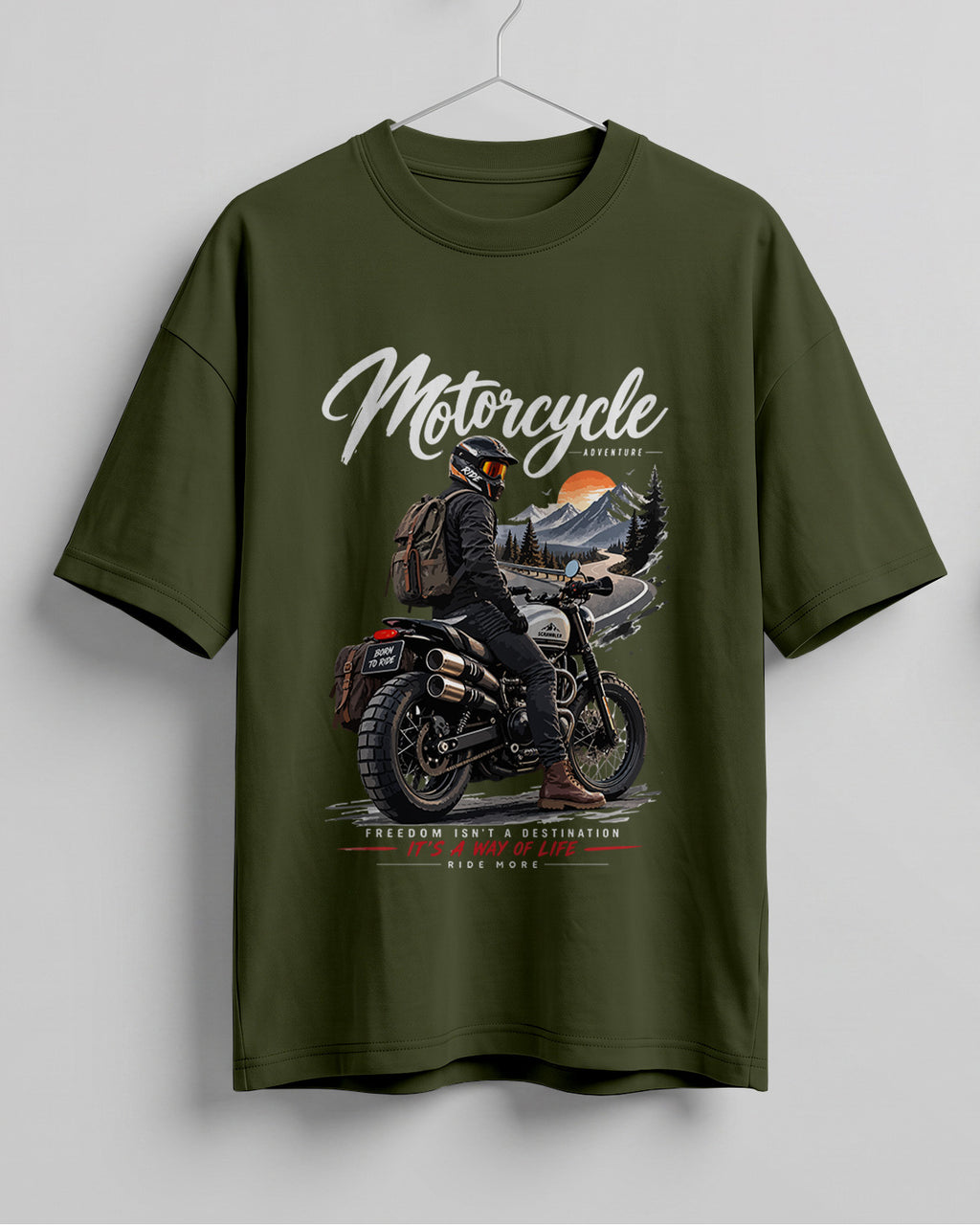 Motorcycle graphic biker oversized t-shirt