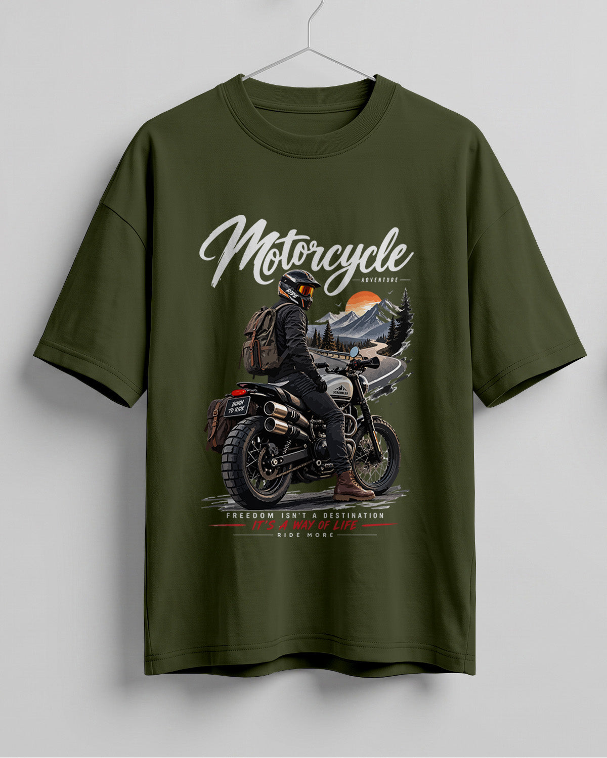 Motorcycle graphic biker oversized t-shirt