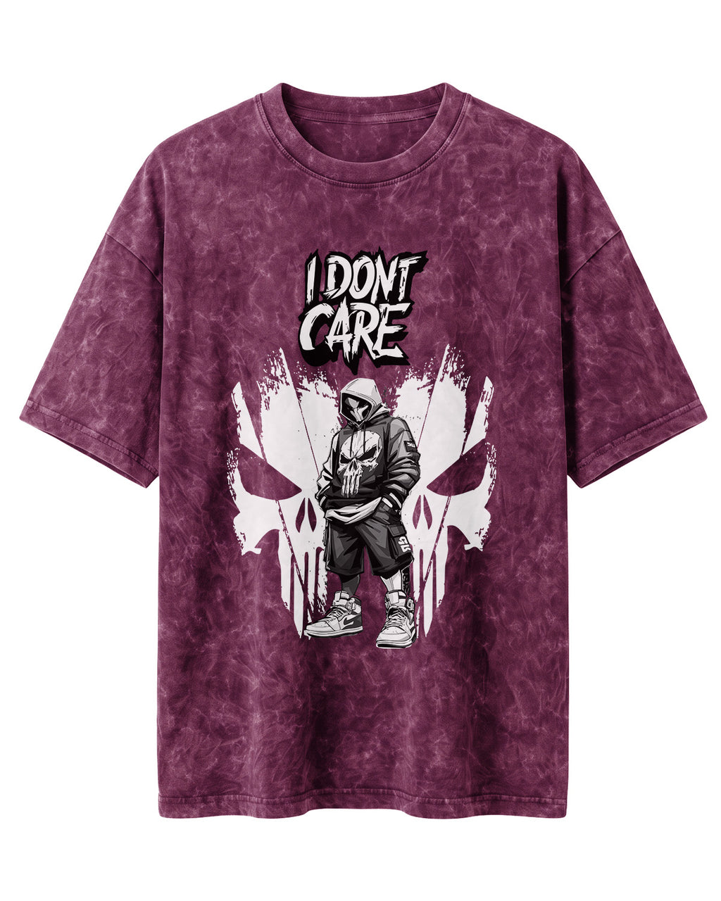 I Don't Care Acid Washed Oversized T-Shirt