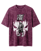 I Don't Care Acid Washed Oversized T-Shirt