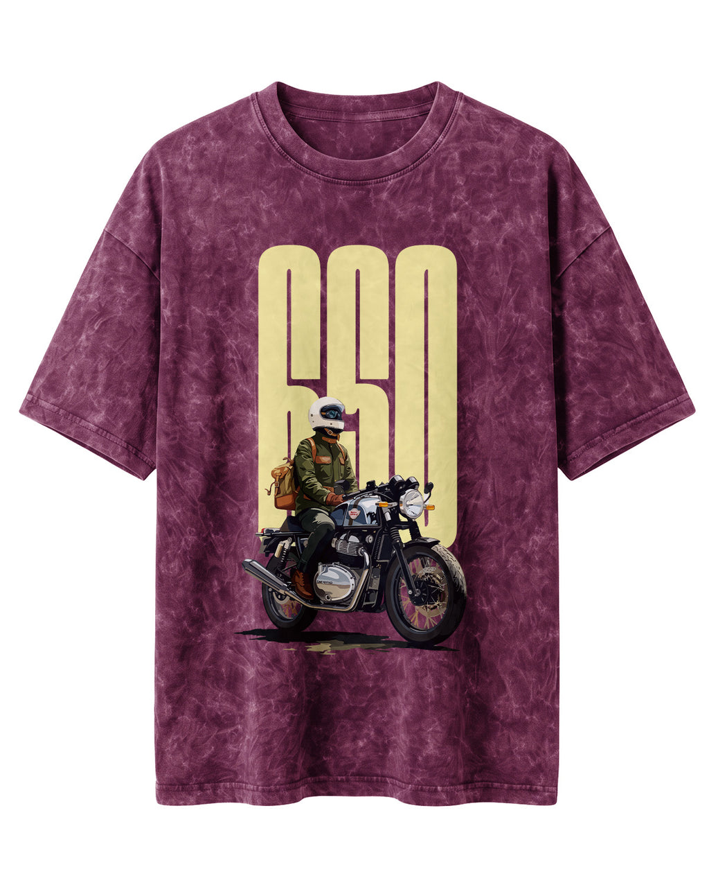 Xenovaurban 650 motorcycle rider graphic half sleeve T-shirt featuring a vintage motorcycle illustration and bold typography