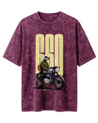 Xenovaurban 650 motorcycle rider graphic half sleeve T-shirt featuring a vintage motorcycle illustration and bold typography
