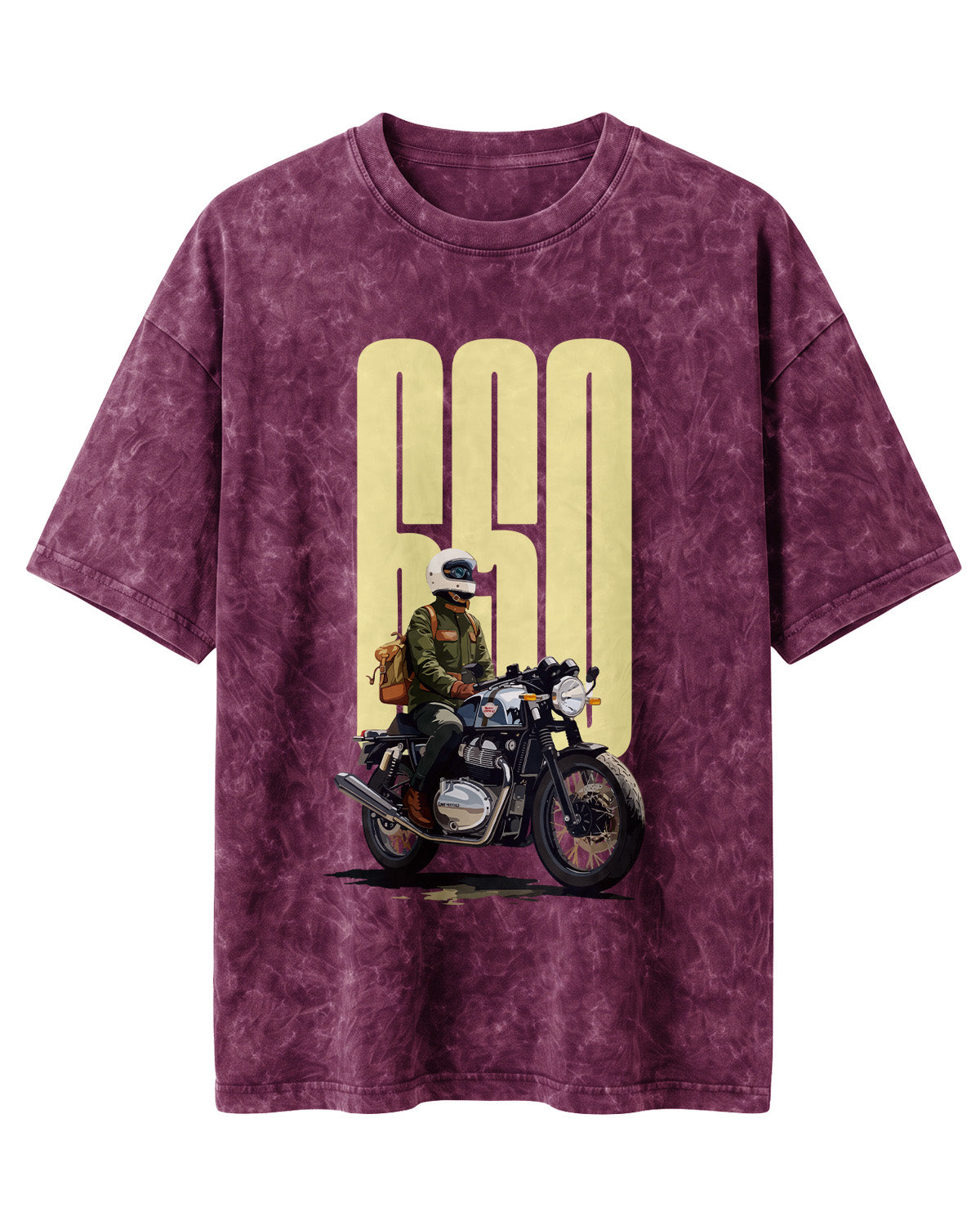 Xenovaurban 650 motorcycle rider graphic half sleeve T-shirt featuring a vintage motorcycle illustration and bold typography