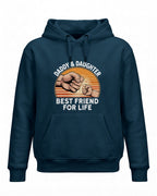 Xenovaurban graphic hoodie featuring father and daughter hand illustration and “Daddy and Daughter Best Friend for Life” typography.