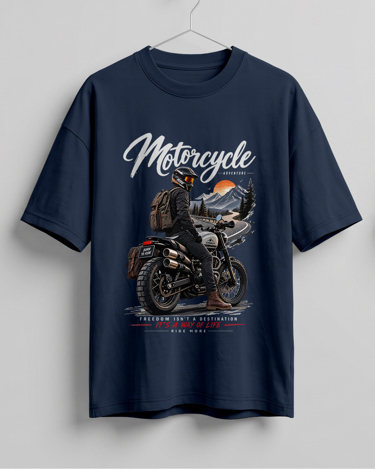 Motorcycle graphic biker oversized t-shirt