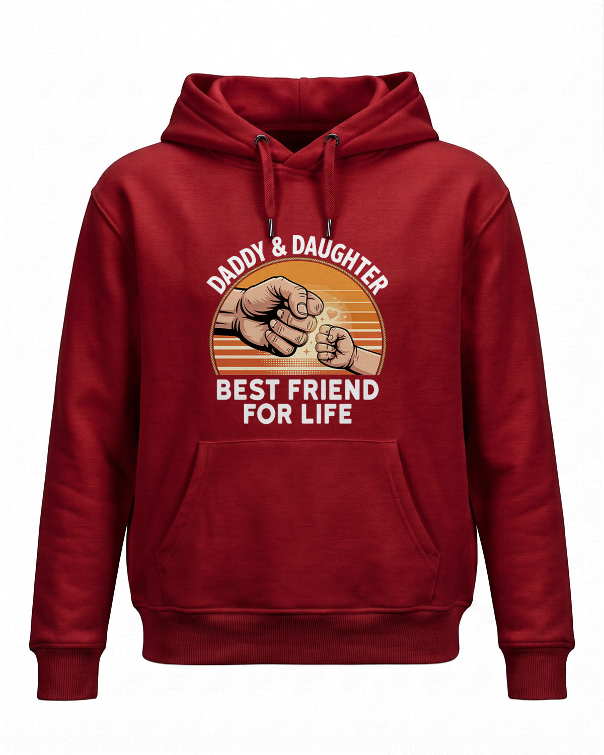 Xenovaurban graphic hoodie featuring father and daughter hand illustration and “Daddy and Daughter Best Friend for Life” typography.