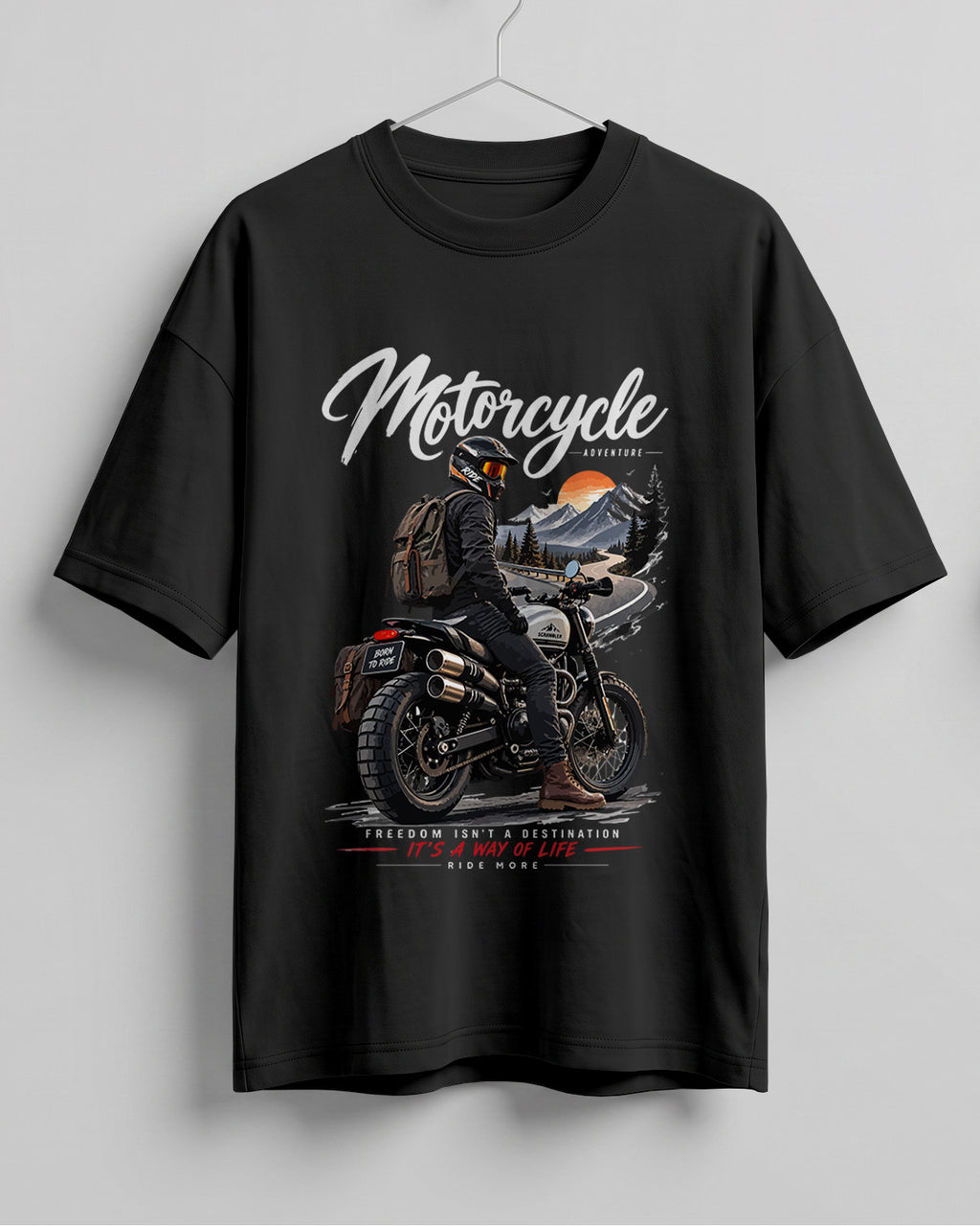 Motorcycle graphic biker oversized t-shirt