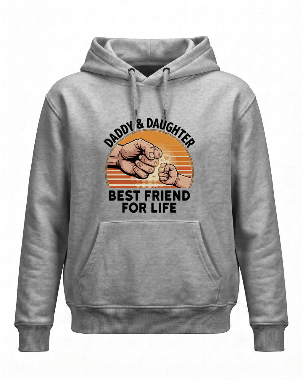 Xenovaurban graphic hoodie featuring father and daughter hand illustration and “Daddy and Daughter Best Friend for Life” typography.