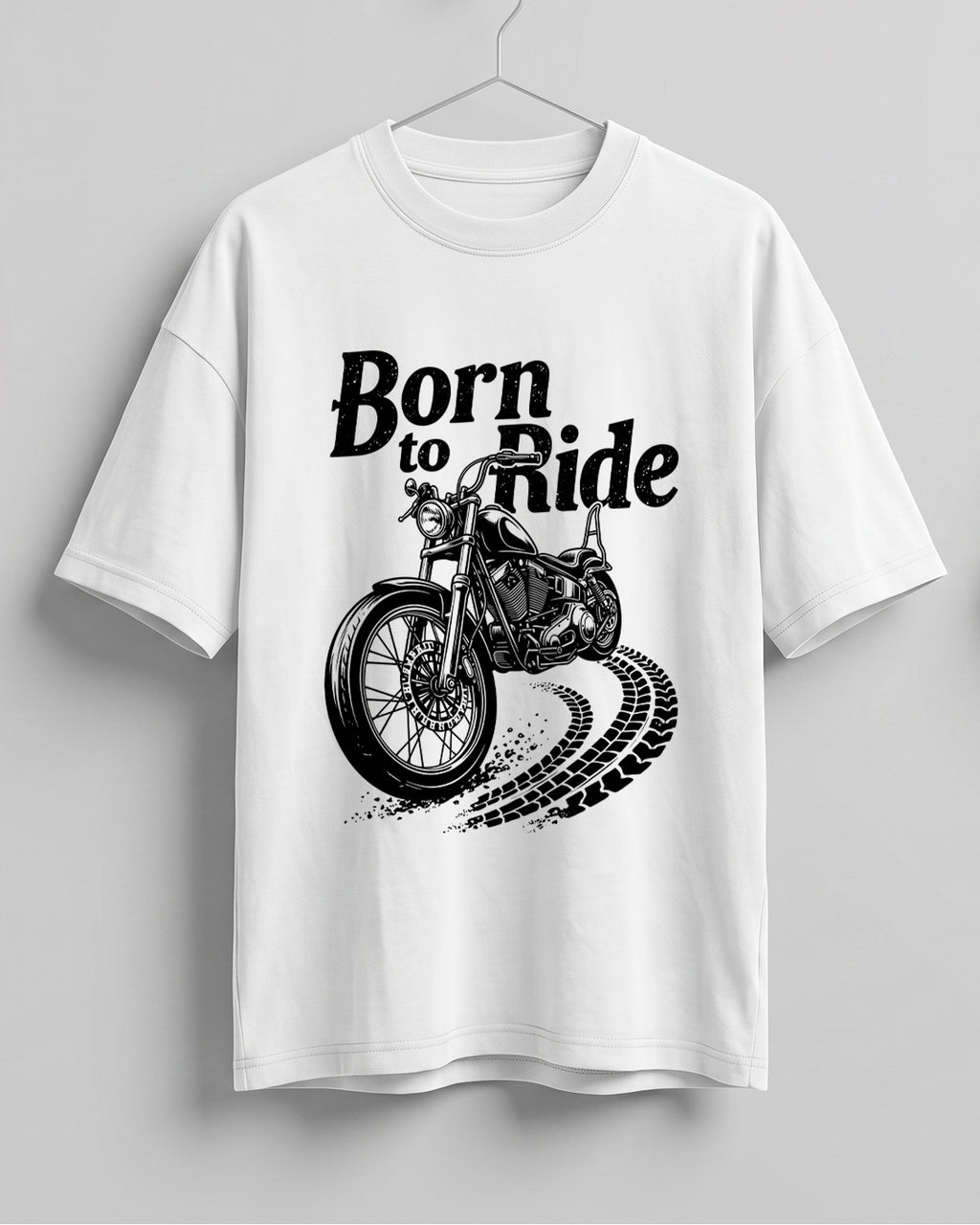 Born to ride motorcycle graphic biker oversized t-shirt