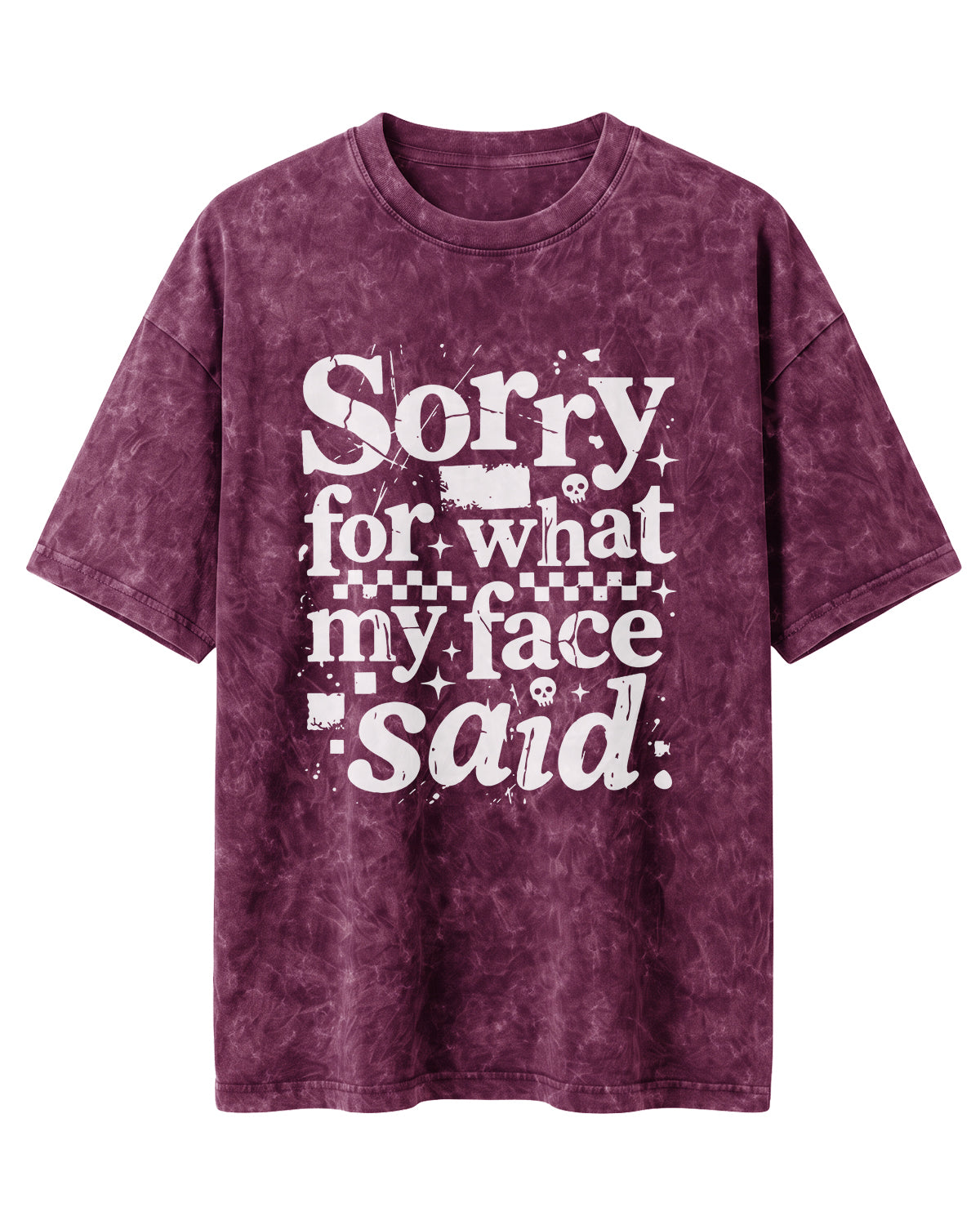 Sorry My Face Said Acid Washed Oversized T-Shirt