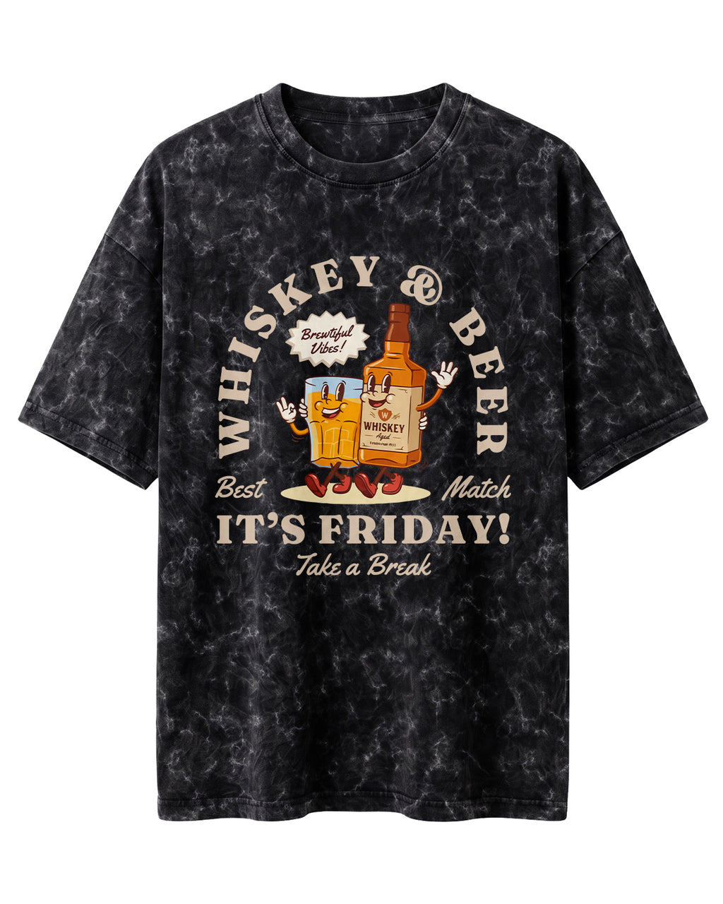 Xenovaurban 240 GSM heavyweight cotton oversized T-shirt featuring a quirky beer-themed illustration with the text Beer Makes Everything Better