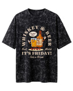 Xenovaurban 240 GSM heavyweight cotton oversized T-shirt featuring a quirky beer-themed illustration with the text Beer Makes Everything Better