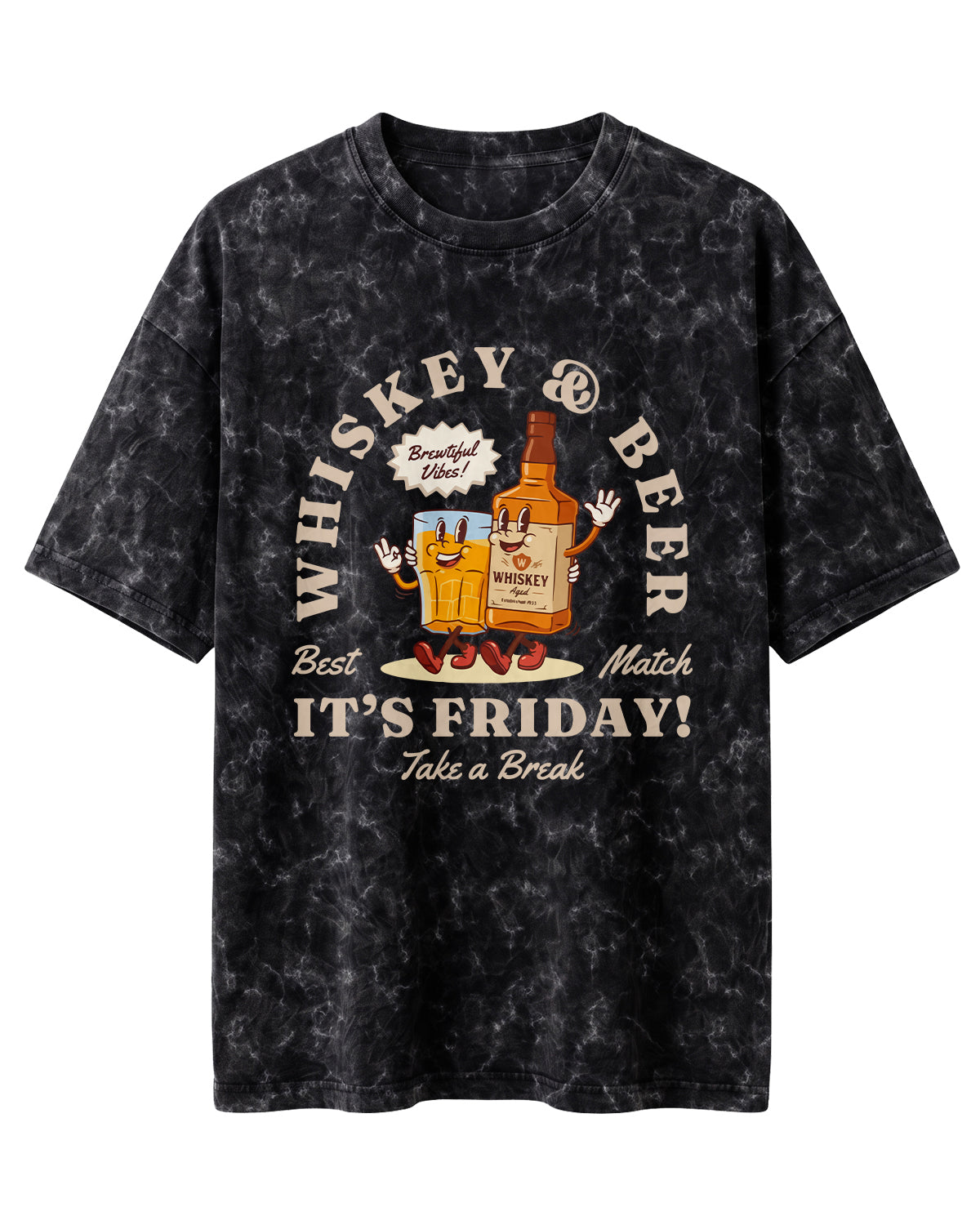 Xenovaurban 240 GSM heavyweight cotton oversized T-shirt featuring a quirky beer-themed illustration with the text Beer Makes Everything Better