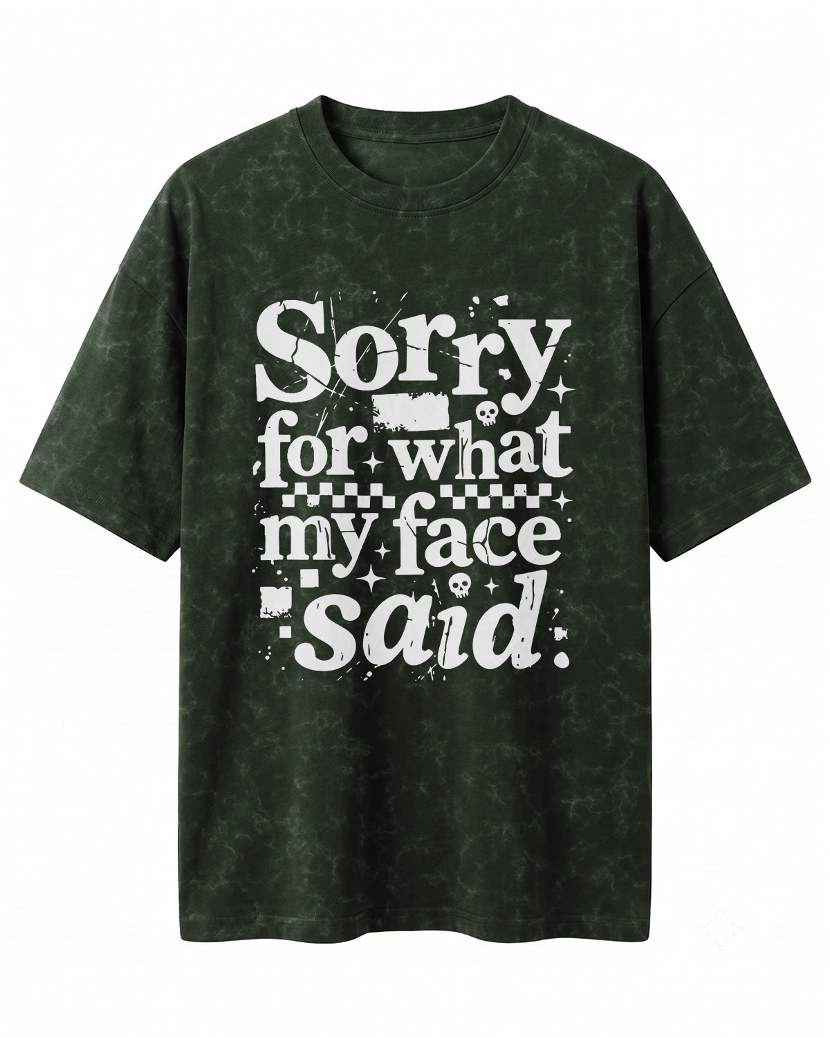 Sorry My Face Said Acid Washed Oversized T-Shirt