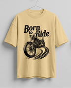 Born to ride motorcycle graphic biker oversized t-shirt