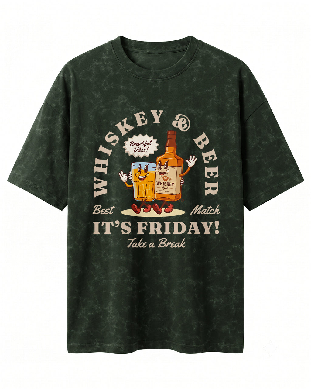 Xenovaurban 240 GSM heavyweight cotton oversized T-shirt featuring a quirky beer-themed illustration with the text Beer Makes Everything Better
