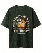 Xenovaurban 240 GSM heavyweight cotton oversized T-shirt featuring a quirky beer-themed illustration with the text Beer Makes Everything Better