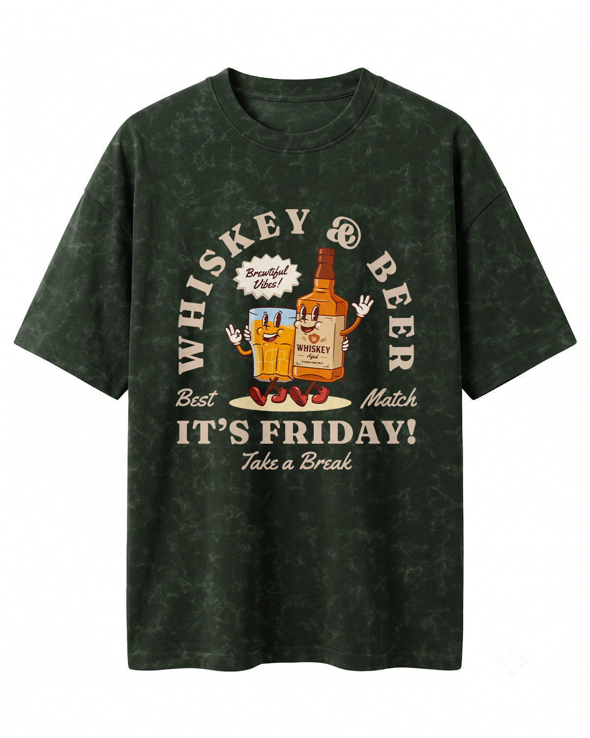 Xenovaurban 240 GSM heavyweight cotton oversized T-shirt featuring a quirky beer-themed illustration with the text Beer Makes Everything Better