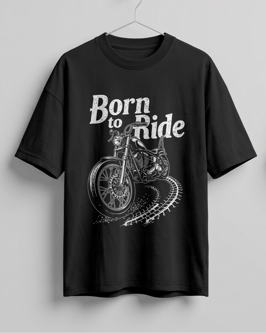 Born to ride motorcycle graphic biker oversized t-shirt