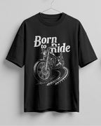 Born to ride motorcycle graphic biker oversized t-shirt