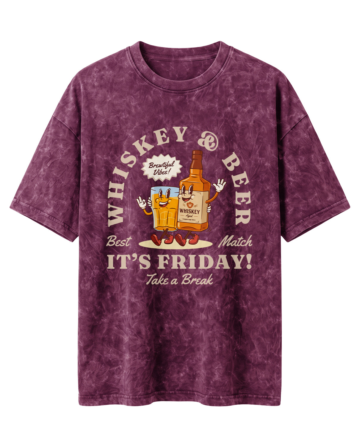 Xenovaurban 240 GSM heavyweight cotton oversized T-shirt featuring a quirky beer-themed illustration with the text Beer Makes Everything Better