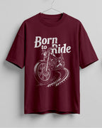 Born to ride motorcycle graphic biker oversized t-shirt