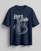 Born to ride motorcycle graphic biker oversized t-shirt