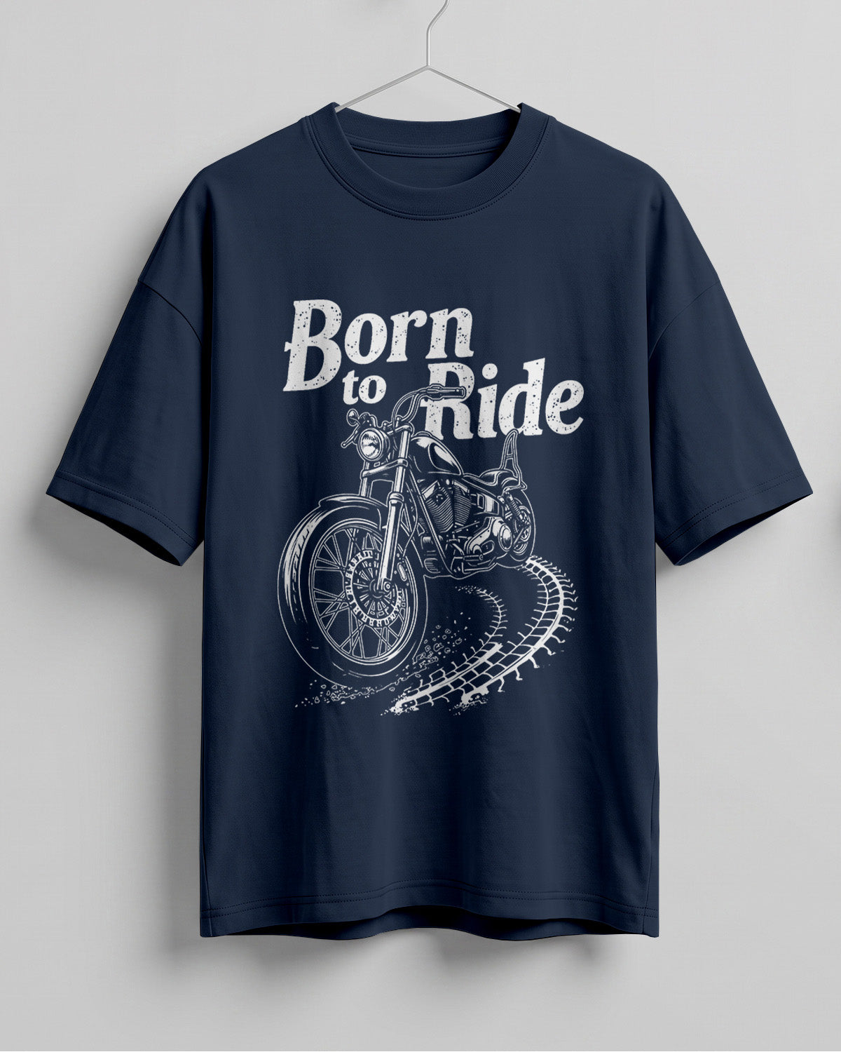 Born to ride motorcycle graphic biker oversized t-shirt