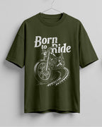 Born to ride motorcycle graphic biker oversized t-shirt