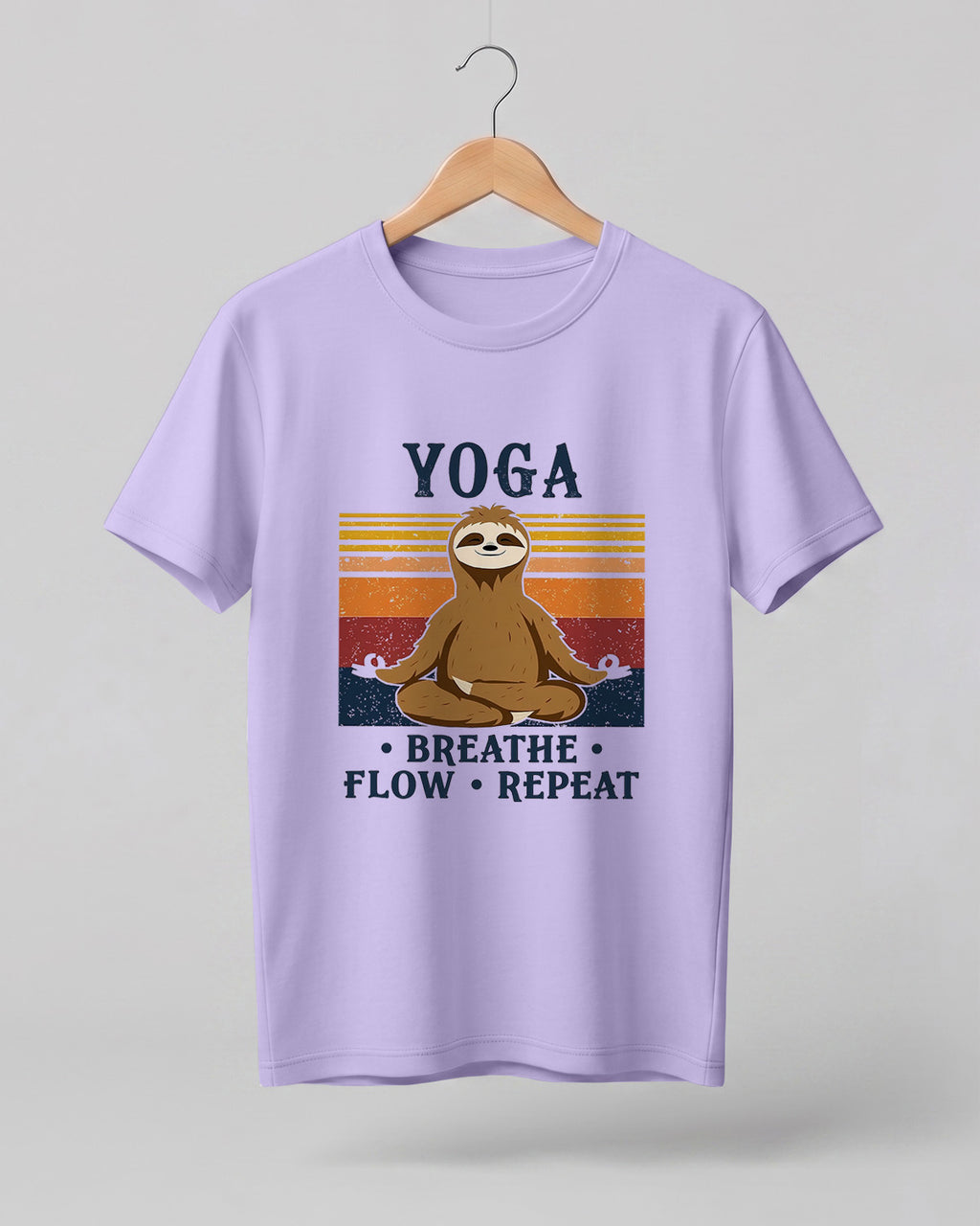 Yoga Breathe Flow Repeat Cotton Half Sleeve T-Shirt