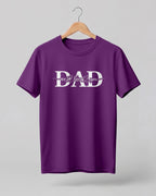 Xenovaurban graphic half sleeve T-shirt featuring bold “DAD” typography and “We Love You” message with heart details.
