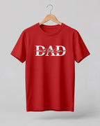 Xenovaurban graphic half sleeve T-shirt featuring bold “DAD” typography and “We Love You” message with heart details.