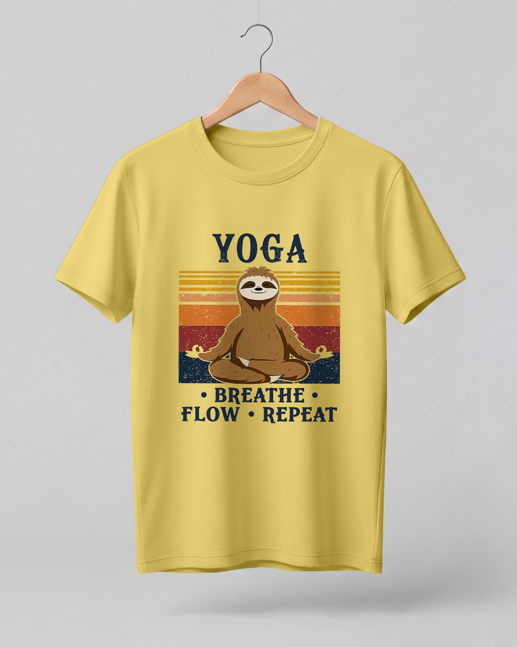 Yoga Breathe Flow Repeat Cotton Half Sleeve T-Shirt