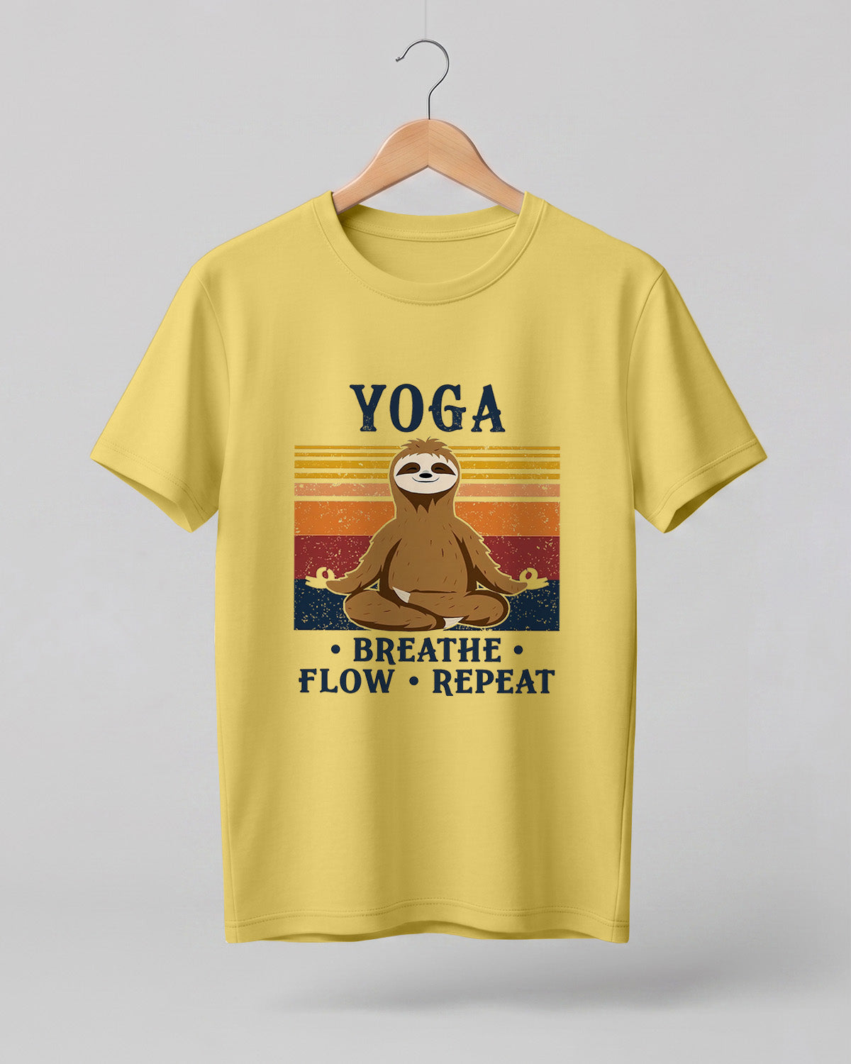 Yoga Breathe Flow Repeat Cotton Half Sleeve T-Shirt