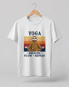 Yoga Breathe Flow Repeat Cotton Half Sleeve T-Shirt