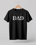 Xenovaurban graphic half sleeve T-shirt featuring bold “DAD” typography and “We Love You” message with heart details.