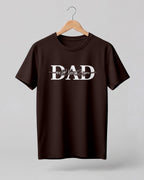 Xenovaurban graphic half sleeve T-shirt featuring bold “DAD” typography and “We Love You” message with heart details.