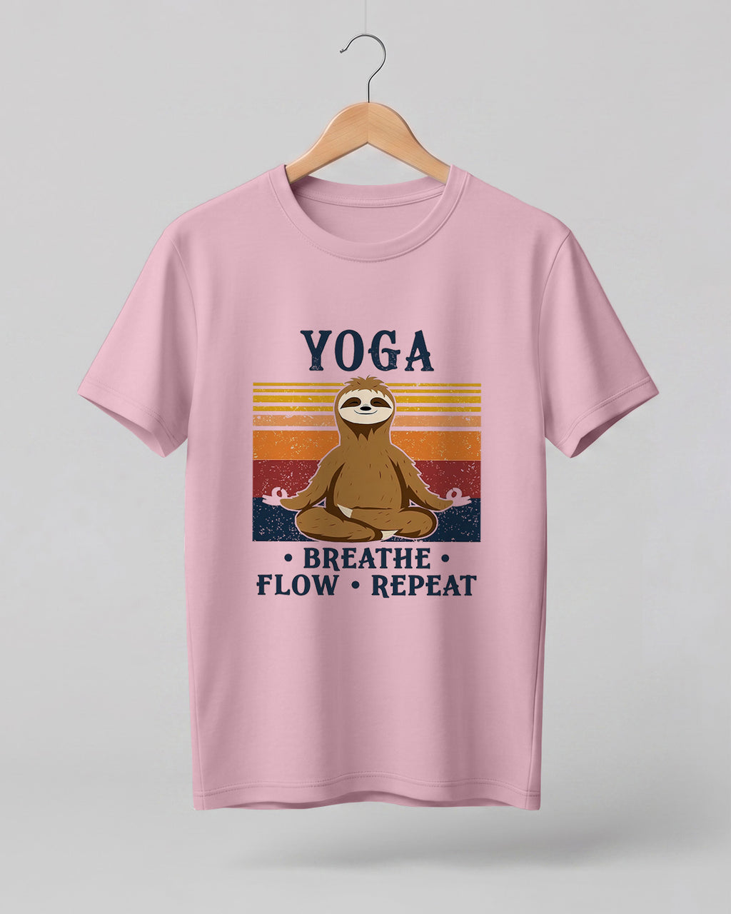 Yoga Breathe Flow Repeat Cotton Half Sleeve T-Shirt
