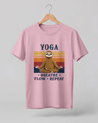 Yoga Breathe Flow Repeat Cotton Half Sleeve T-Shirt