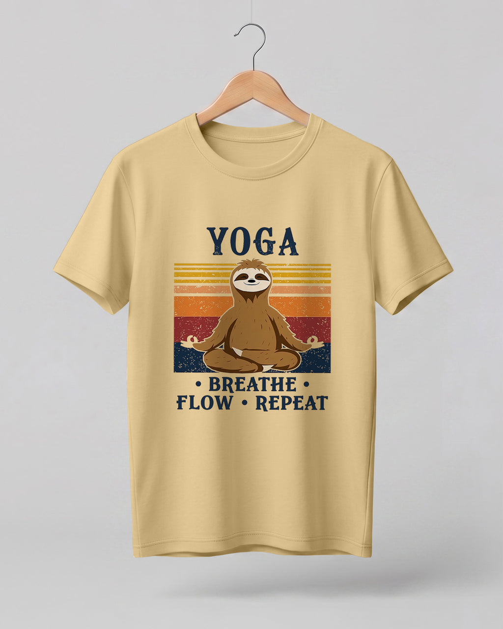 Yoga Breathe Flow Repeat Cotton Half Sleeve T-Shirt
