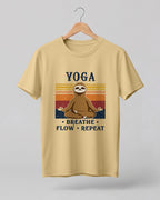 Yoga Breathe Flow Repeat Cotton Half Sleeve T-Shirt