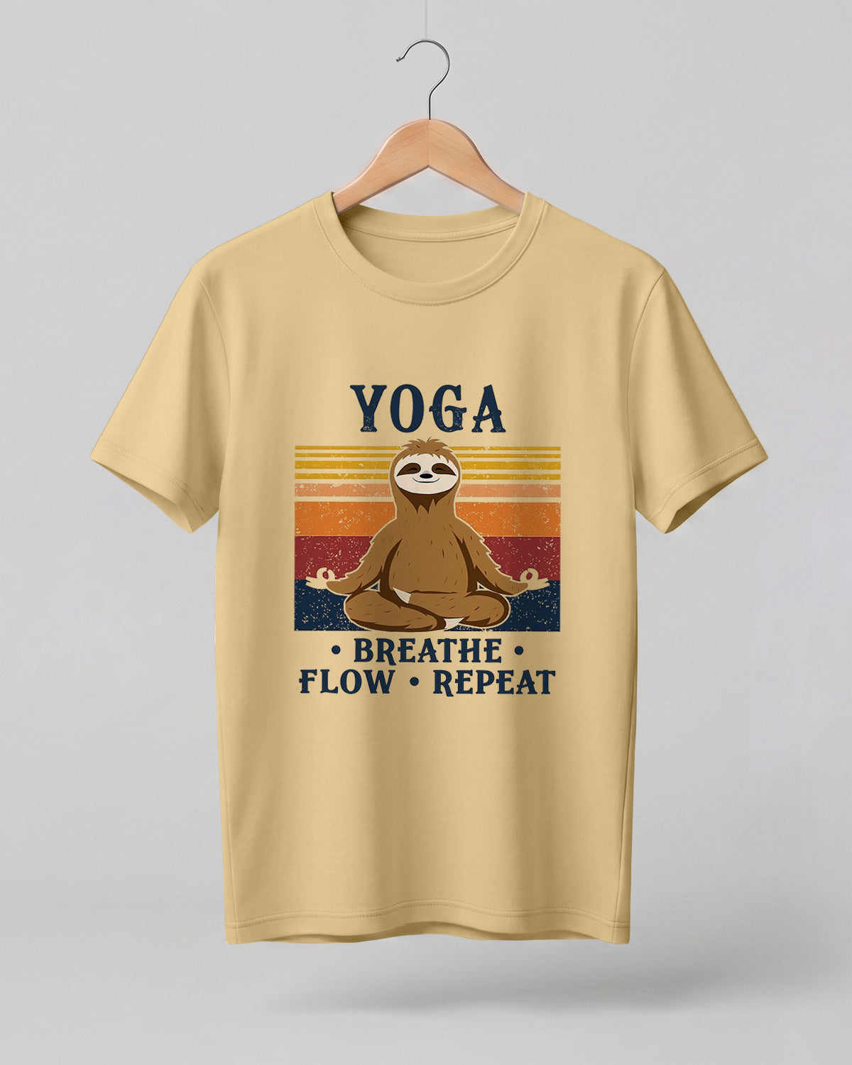 Yoga Breathe Flow Repeat Cotton Half Sleeve T-Shirt