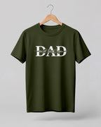 Xenovaurban graphic half sleeve T-shirt featuring bold “DAD” typography and “We Love You” message with heart details.