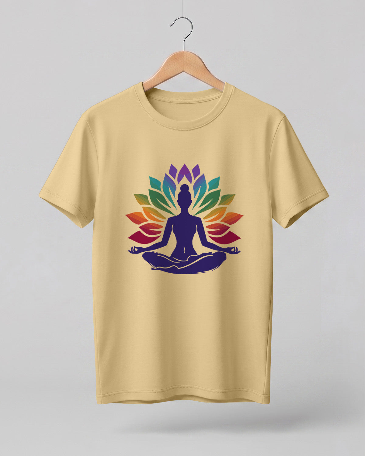 Lotus Meditation Cotton Half Sleeve T-Shirt