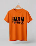 Wife Mom Boss typography graphic half sleeve t-shirt for women
