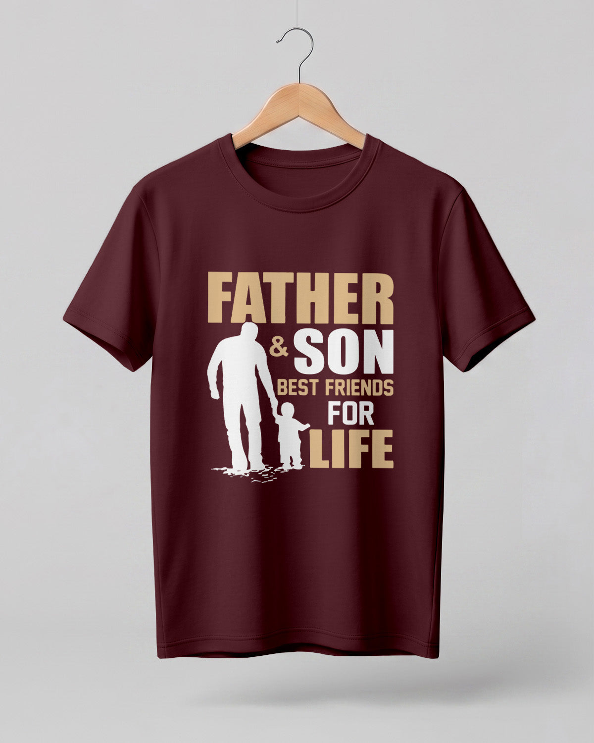 Xenovaurban graphic half sleeve T-shirt featuring father and son silhouette illustration and “Father and Son Best Friends for Life” typography.